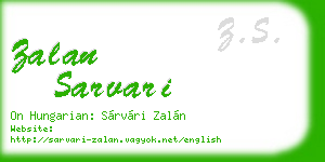 zalan sarvari business card